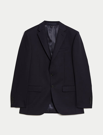 M&S SARTORIAL Slim Fit Pure Wool Herringbone Suit Jacket- Navy