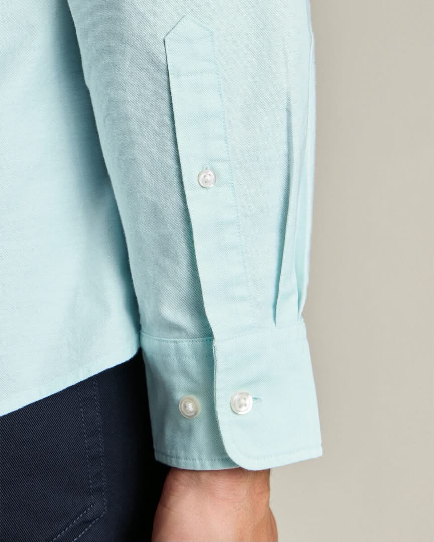 Button-Down Stretch Washed Oxford Slim Fit Shirt – Aqua