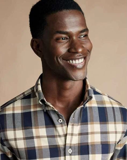 Button- Down Large Checked Non-Iron Twill Shirt