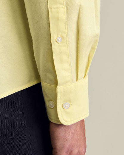 Button-Down Stretch Washed Oxford slim fit Shirt – Lemon Yellow