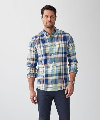 Multi Check Non-Iron stretch poplin slim fit shirt