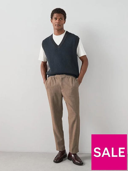 Pure Cotton Knitted Vest - Navy
