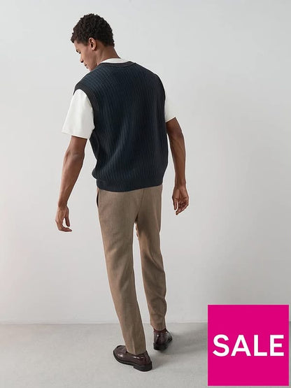 Pure Cotton Knitted Vest - Navy