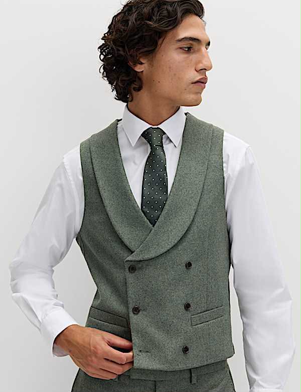 M&S 3 Piece Tailored Fit Italian Wool Rich Tweed Suit Set
