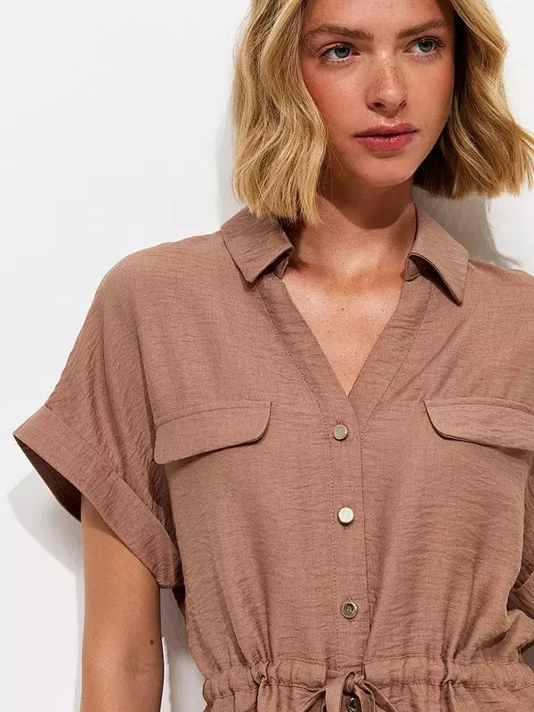Utility Tie Front Co-ord Shirt