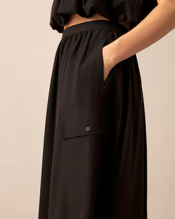 Parachute high-rise stretch-woven maxi skirt