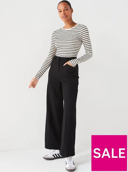 The Very Collection Black Wide Leg Trouser