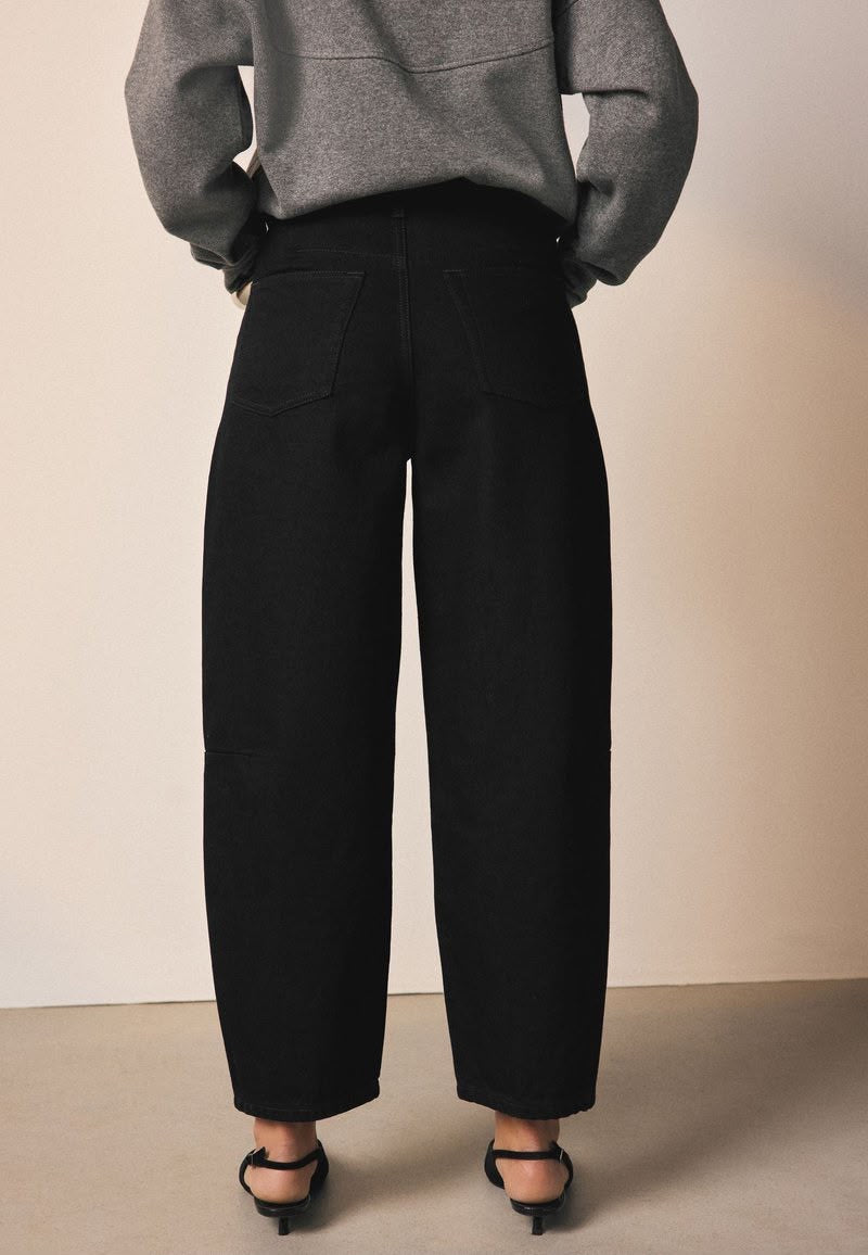 Next Mid Rise Barrel Leg Jean Black