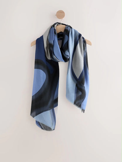 Navy Swirl Lightweight Scarf