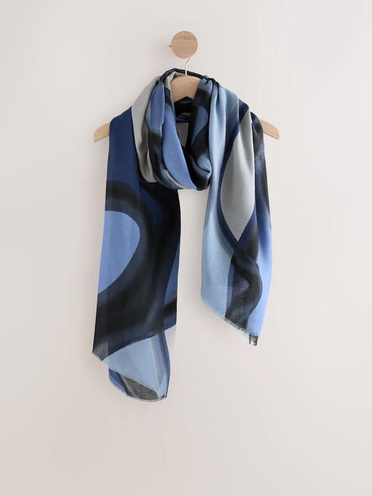 Navy Swirl Lightweight Scarf