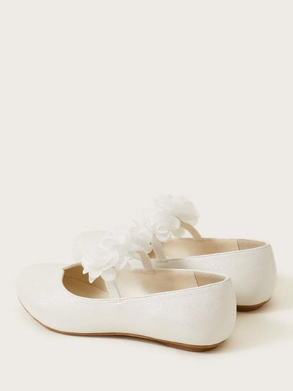 Corsage Ballerina Flats - Ivory