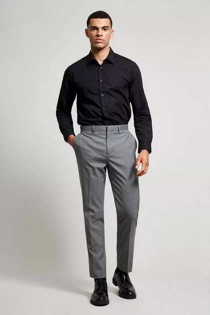 Tailored Fit Black Easy Iron Shirt