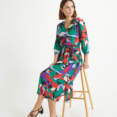 Full Midi Dress in Floral Print
