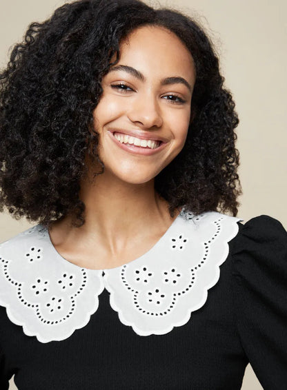 Tall Black Textured Jersey Top