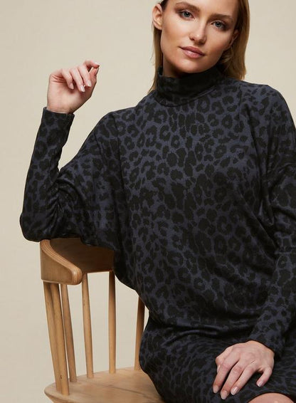 Leopard Ponte Batwing Dress