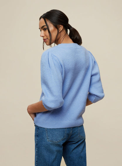 Blue 3/4 Sleeve Sweater