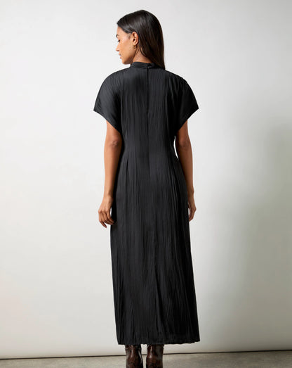 Black High Neck Plisse