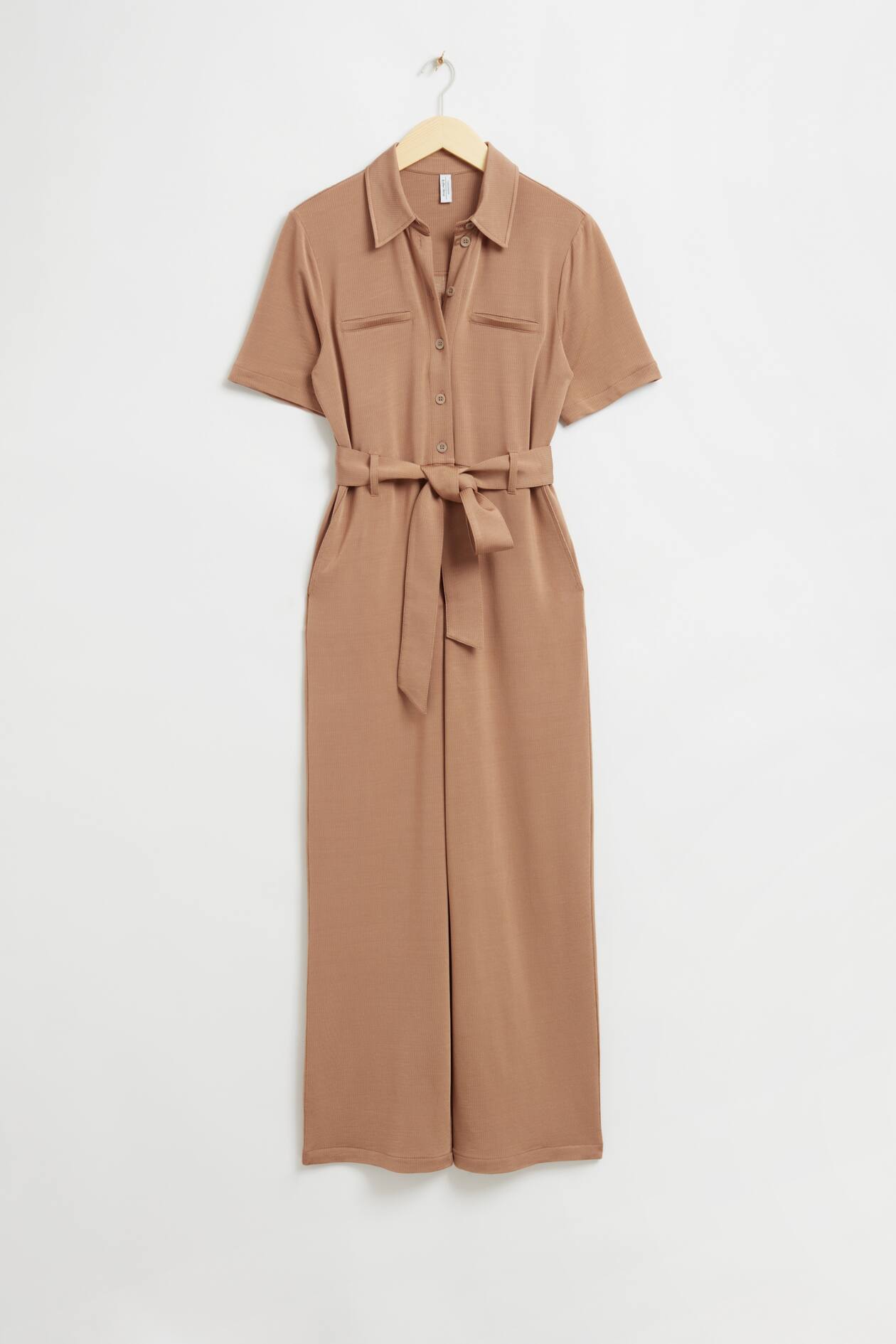 Beige Belted Jumpsuit