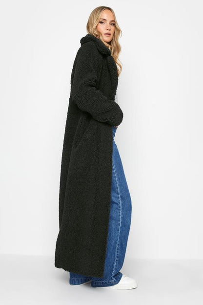 Tall Black Teddy Maxi Coat