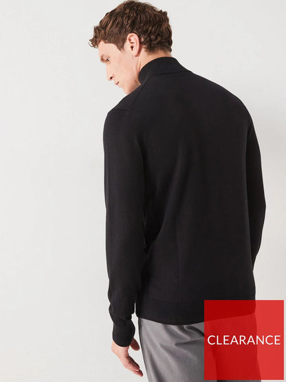 Everyday Quarter Zip Cotton Rich Sweater Black