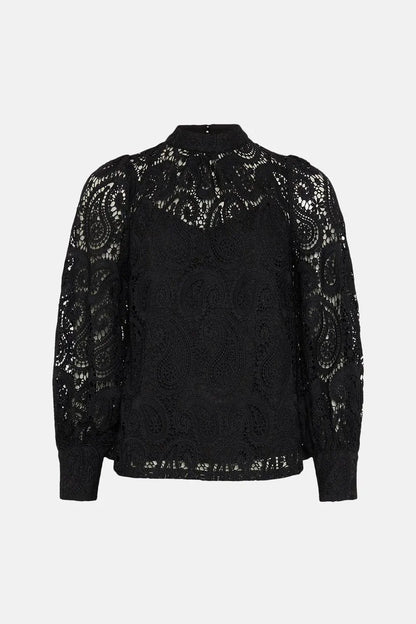 Oasis Lace High Neck Blouse