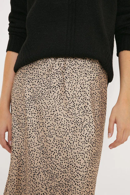 Tall Animal Print Satin Bias Skirt Gold