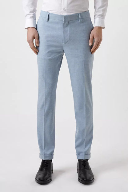 Skinny Fit End On End Trouser Pale Blue