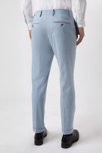 Skinny Fit End On End Trouser Pale Blue