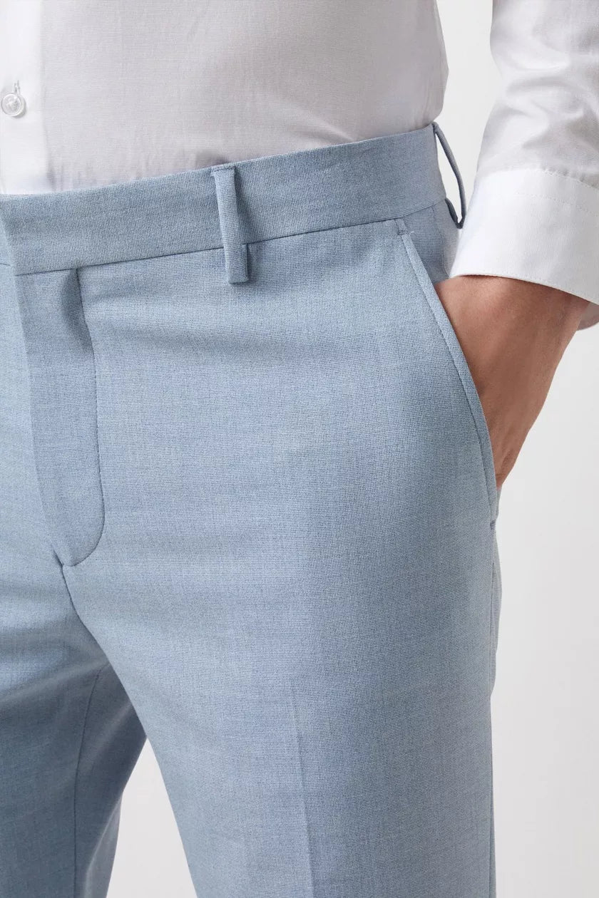 Skinny Fit End On End Trouser Pale Blue