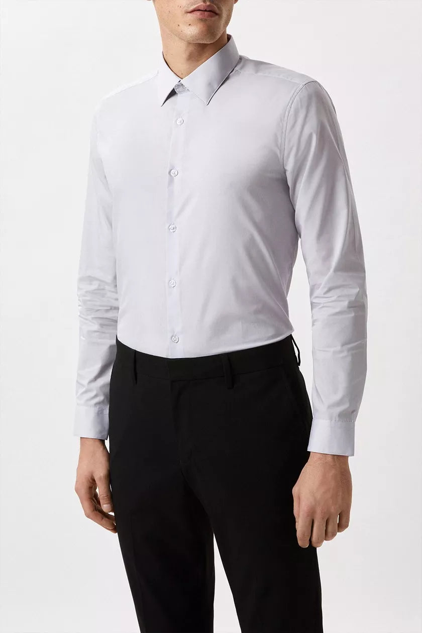 Grey Slim Fit Essential Shirt – Brandlyng