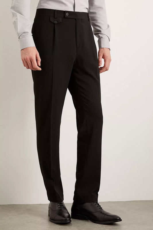 Slim Fit Black Pocket Detail Smart Trousers