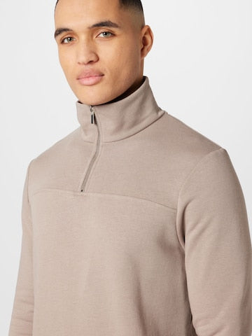 Nude Quarter Zip Funnel Neck Sweatshirt