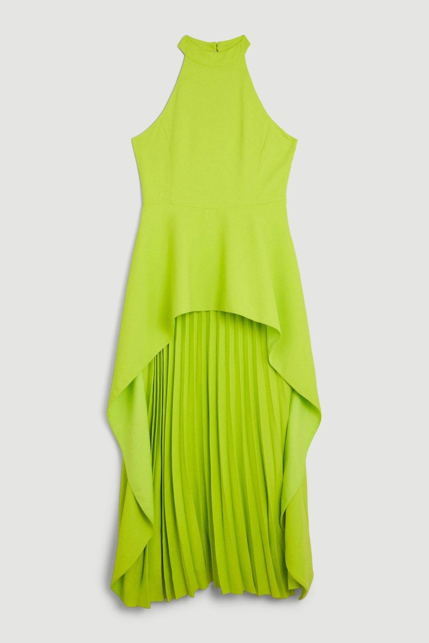 KarenMillen Soft Tailored Waterfall Hem High Neck Midi Dress