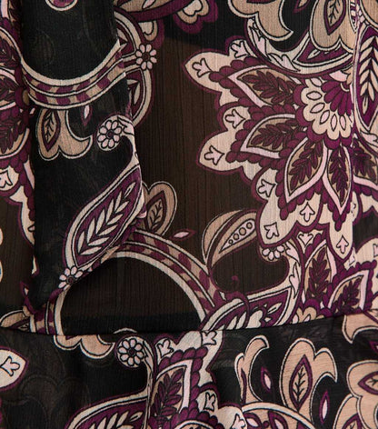 Black Paisley Long Sleeve Blouse