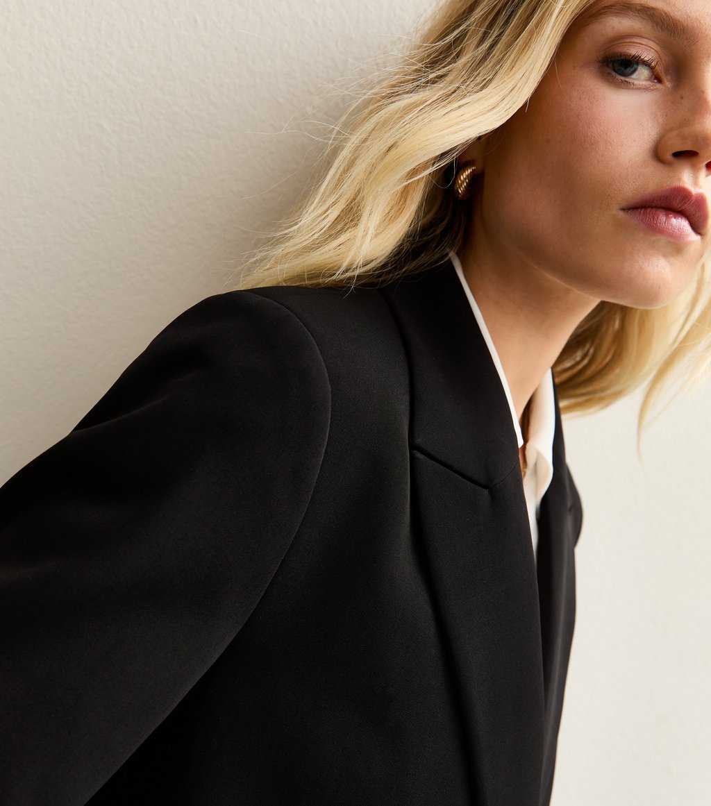 Black Single Breasted Blazer Jacket
