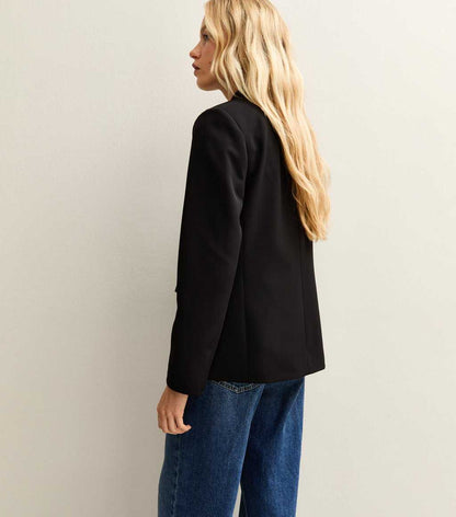 Black Single Breasted Blazer Jacket