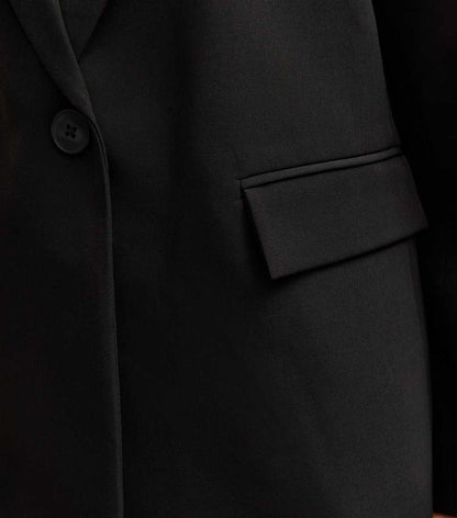 Black Single Breasted Blazer Jacket