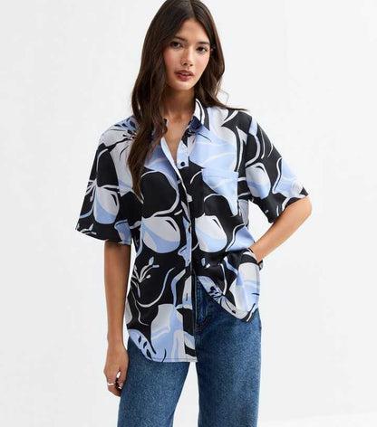 Blue Floral Print Resort Shirt