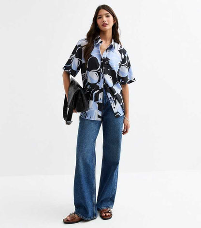 Blue Floral Print Resort Shirt