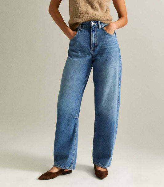 Tall Blue Barrel Leg Jeans