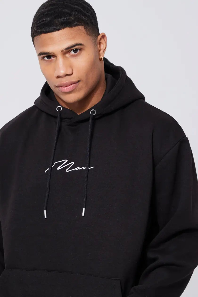 Man Signature Over The Head Hoodie