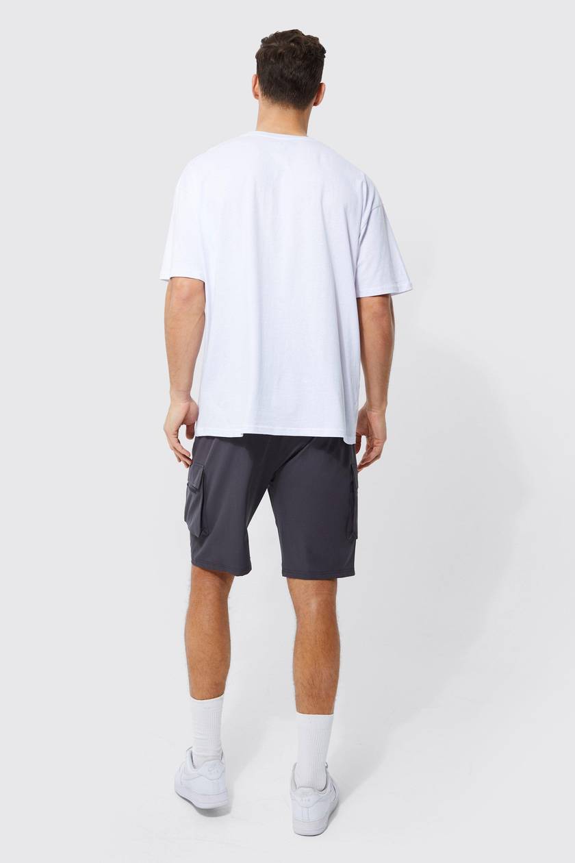 Tall Elastic Waist 4 Way Stretch Cargo Short