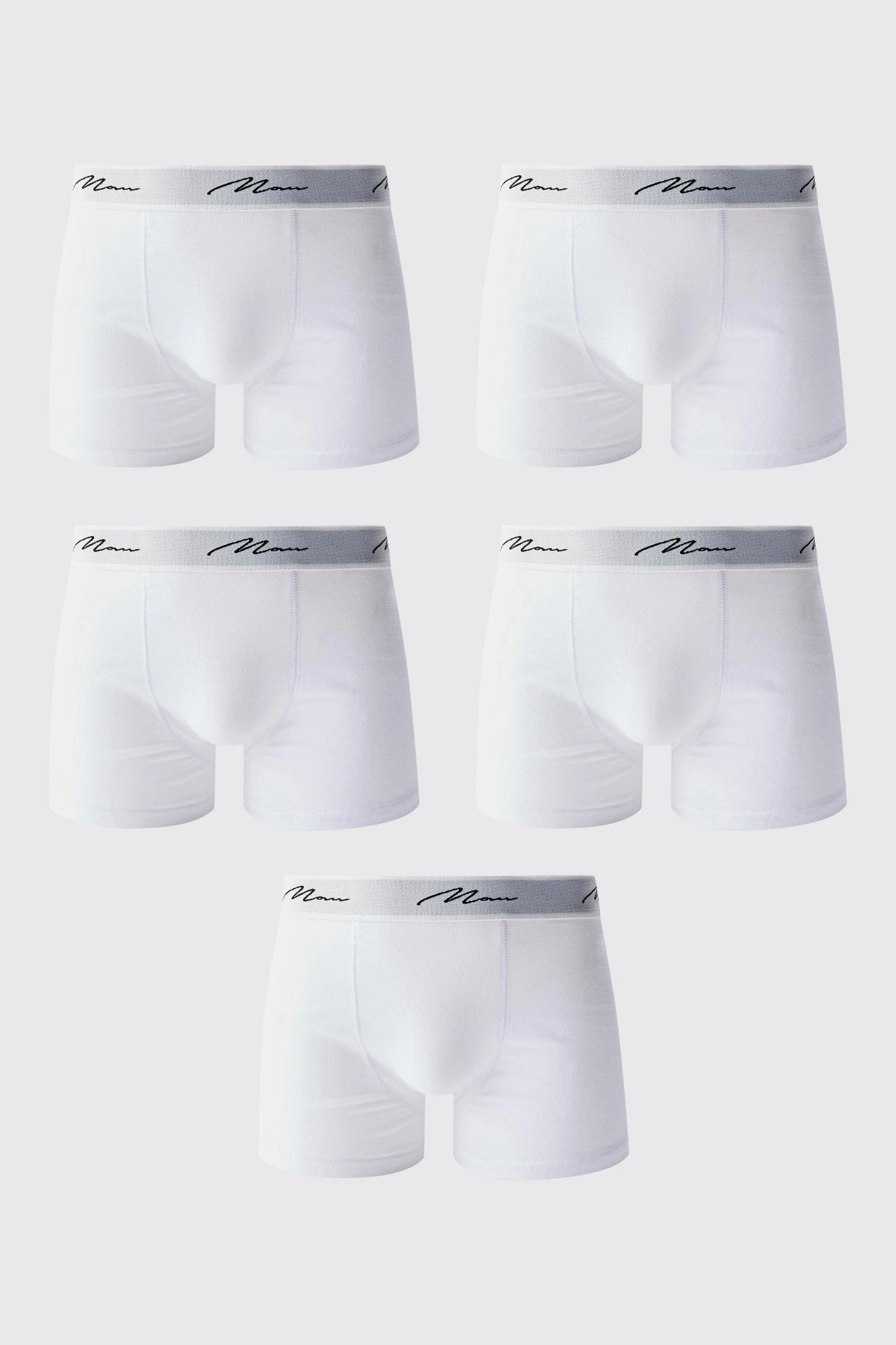 5 Pack Man Signature Boxers White