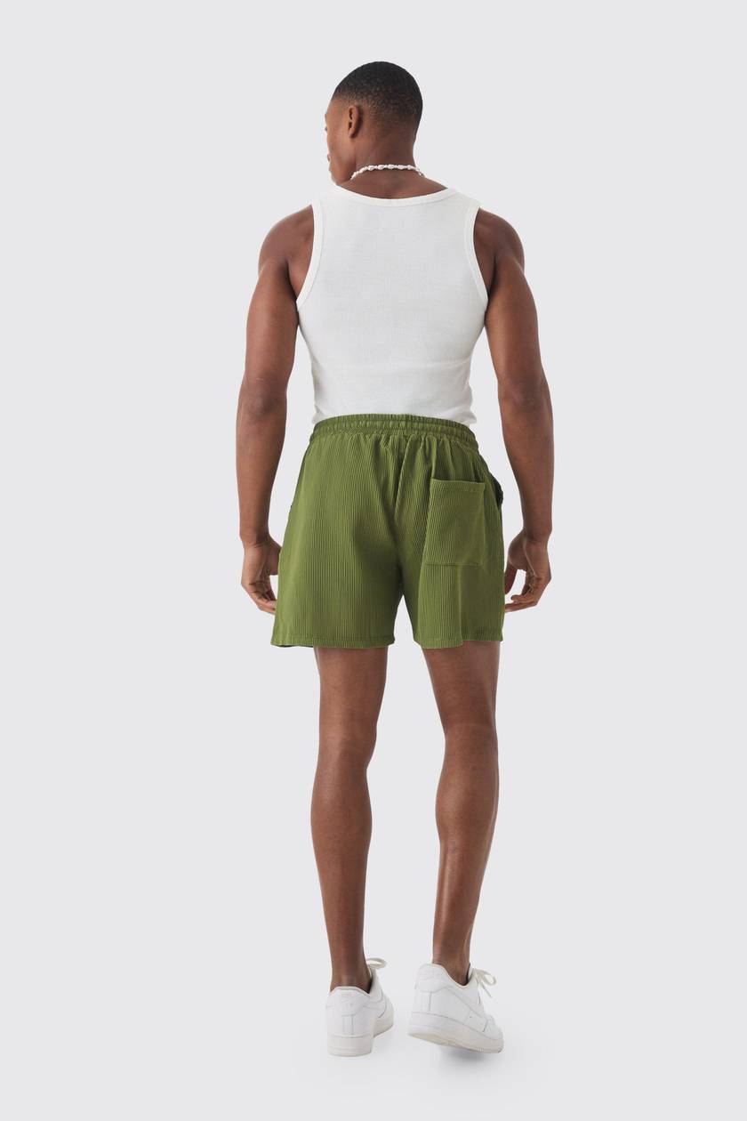 Elasticated Waist Pleated Drawcord Shorts