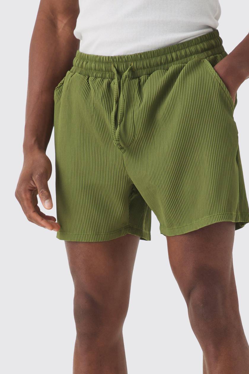 Elasticated Waist Pleated Drawcord Shorts