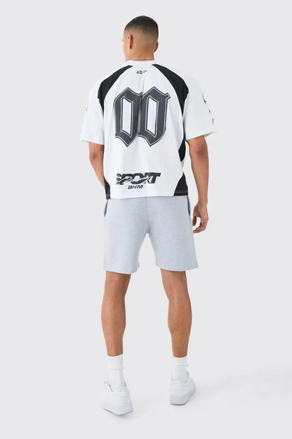 Oversized Boxy Moto Extended Neck T Shirt
