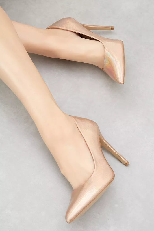 Wide Fit Chlo Court Shoe Rose Gold