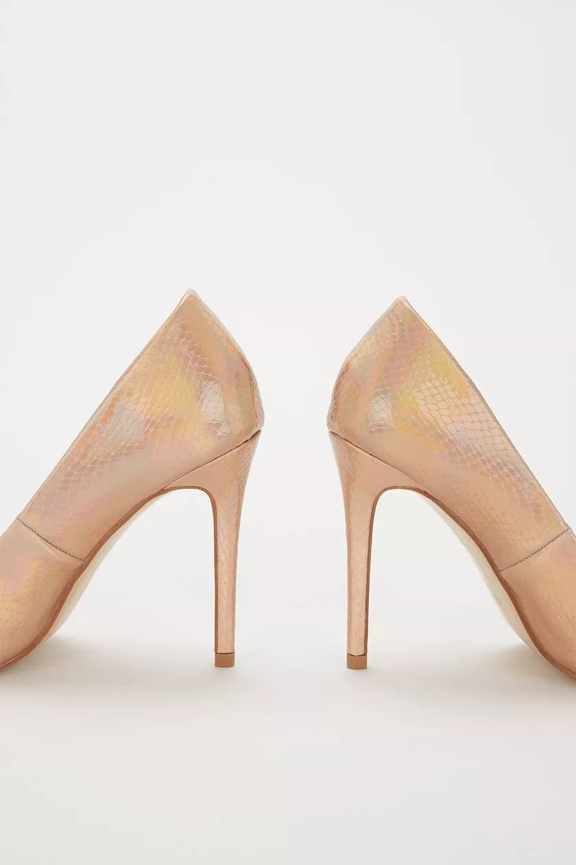 Wide Fit Chlo Court Shoe Rose Gold