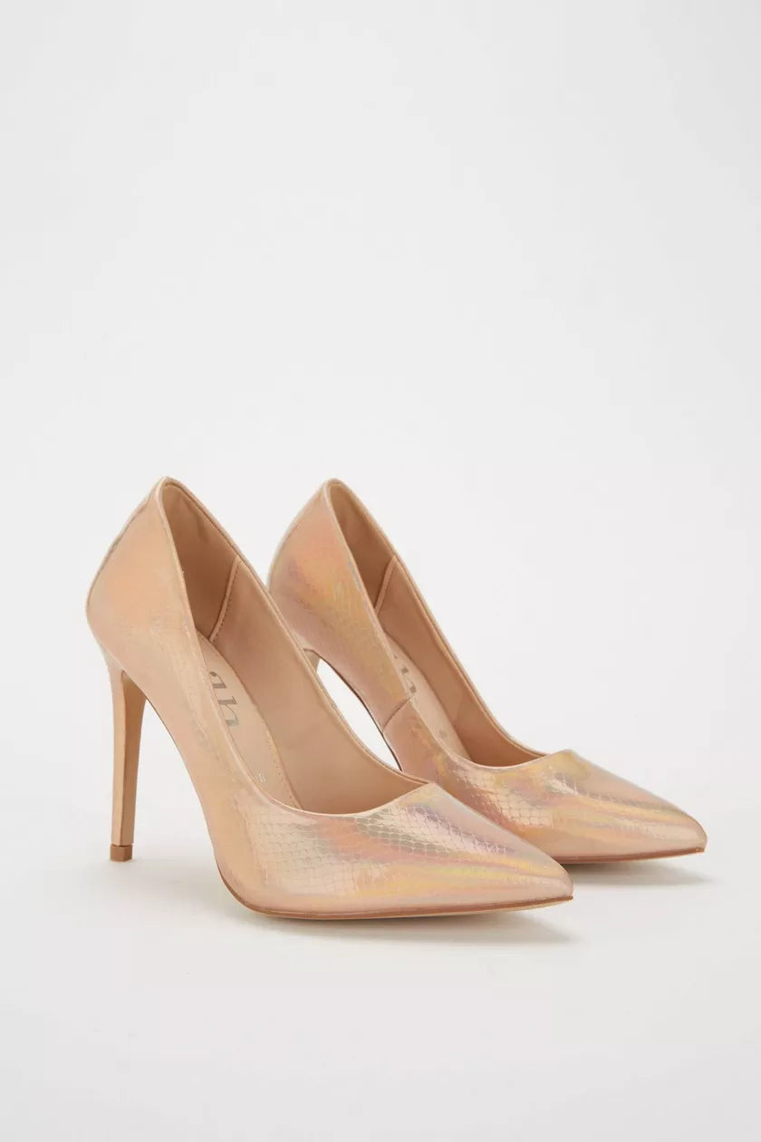 Wide Fit Chlo Court Shoe Rose Gold