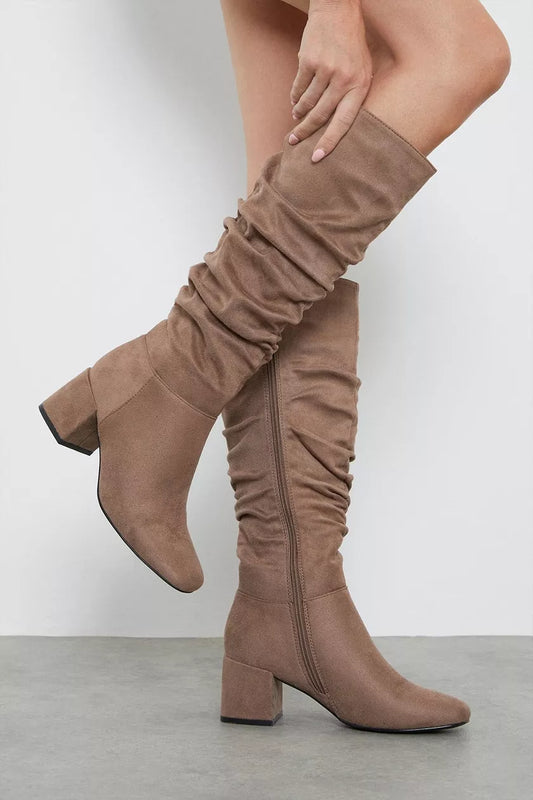Kayenne Ruched Long Boot Taupe